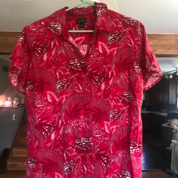 Erika Tropical Red Shirt - Picture 1 of 4